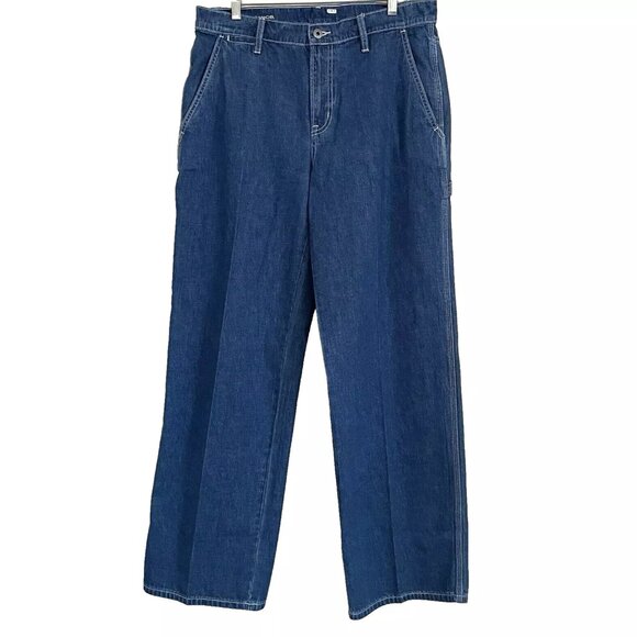 Vince Carpenter Baggy Jeans Pants Relaxed Fit Wide Leg Women's Size 31 Utility - Picture 2 of 12